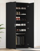 vidaXL Шкаф за обувки 80 x 39 x 178 см Инженерна дървесина Черно