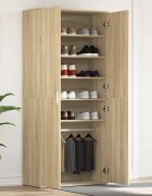 vidaXL Шкаф за обувки 80 x 39 x 178 см Инженерна дървесина Сонома дъб