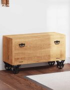 vidaXL Шкаф за обувки 86x35x55 см манго масив