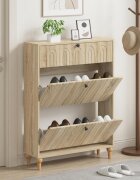 vidaXL Шкаф за обувки ALKMAAR 78 x 24 x 103 см Инженерна дървесина