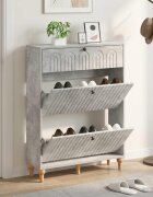 vidaXL Шкаф за обувки ALKMAAR 78 x 24 x 103 см Инженерна дървесина