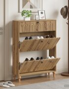 vidaXL Шкаф за обувки ALKMAAR 78 x 24 x 103 см Инженерна дървесина