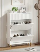 vidaXL Шкаф за обувки ARNHEM 78 x 24 x 103 см Инженерна дървесина Бяло