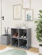 vidaXL Шкаф за обувки бетонно сив 105x355x70 см инженерно дърво