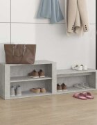 vidaXL Шкаф за обувки бетонно сив 150x35x45 см инженерно дърво