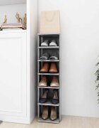 vidaXL Шкаф за обувки бетонно сив 275x27x102 см инженерно дърво