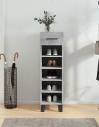 vidaXL Шкаф за обувки бетонно сив 30x35x105 см инженерно дърво