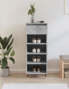 vidaXL Шкаф за обувки бетонно сив 40x36x105 см инженерно дърво