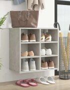 vidaXL Шкаф за обувки бетонно сив 525x30x50 см