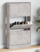 vidaXL Шкаф за обувки бетонно сив 59x17x108 см инженерно дърво