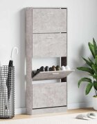 vidaXL Шкаф за обувки бетонно сив 59x17x150 см инженерно дърво