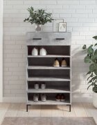 vidaXL Шкаф за обувки бетонно сив 60x35x105 см инженерно дърво