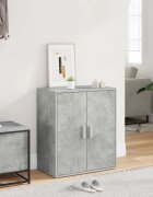 vidaXL Шкаф за обувки бетонно сив 60x35x70 см инженерно дърво
