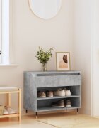 vidaXL Шкаф за обувки бетонно сив 70x36x60 см инженерно дърво