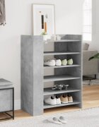 vidaXL Шкаф за обувки бетонно сив 745x375x100 см инженерно дърво