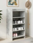 vidaXL Шкаф за обувки Бетонно сиво 48 x 36 x 92 см Инженерна дървесина