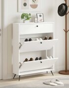 vidaXL Шкаф за обувки BREDA 78 x 24 x 103 см Инженерна дървесина Бяло