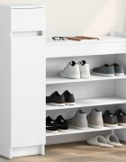 vidaXL Шкаф за обувки бял 1005x28x100 см инженерно дърво
