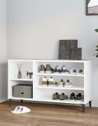 vidaXL Шкаф за обувки бял 102x36x60 см инженерно дърво