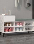 vidaXL Шкаф за обувки бял 102x36x60 см инженерно дърво