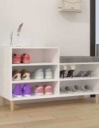 vidaXL Шкаф за обувки бял 102x36x60 см инженерно дърво