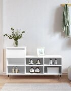 vidaXL Шкаф за обувки бял 102x36x60 см инженерно дърво