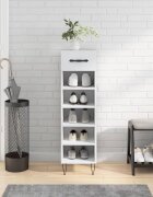 vidaXL Шкаф за обувки бял 30x35x105 см инженерно дърво