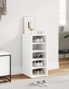 vidaXL Шкаф за обувки бял 315x35x70 см инженерно дърво
