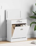 vidaXL Шкаф за обувки бял 50x28x58 см дърво от пауловния