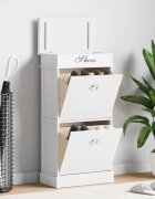 vidaXL Шкаф за обувки бял 50x28x98 см дърво от пауловния