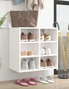 vidaXL Шкаф за обувки бял 525x30x50 см