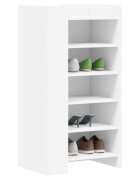 vidaXL Шкаф за обувки бял 52x375x100 см инженерно дърво