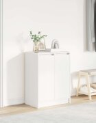 vidaXL Шкаф за обувки бял 57x34x76 см инженерно дърво