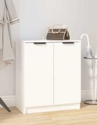vidaXL Шкаф за обувки бял 59x35x70 см инженерно дърво
