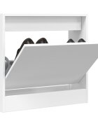 vidaXL Шкаф за обувки бял 60x21x57 см инженерно дърво