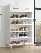 vidaXL Шкаф за обувки бял 60x35x105 см инженерно дърво