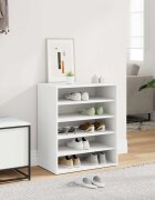 vidaXL Шкаф за обувки бял 60x35x70 см инженерно дърво