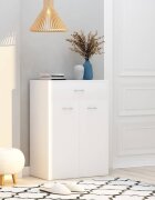 vidaXL Шкаф за обувки бял 60x35x84 см инженерно дърво
