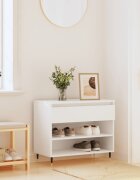 vidaXL Шкаф за обувки бял 70x36x60 см инженерно дърво