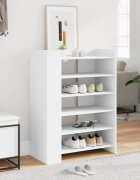 vidaXL Шкаф за обувки бял 745x375x100 см инженерно дърво