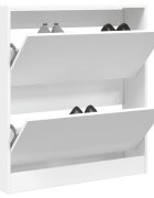 vidaXL Шкаф за обувки бял 80x21x875 см инженерно дърво