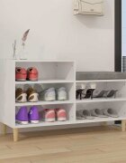 vidaXL Шкаф за обувки бял гланц 102x36x60 см инженерно дърво