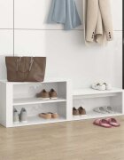 vidaXL Шкаф за обувки бял гланц 150x35x45 см инженерно дърво