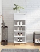 vidaXL Шкаф за обувки бял гланц 40x36x105 см инженерно дърво
