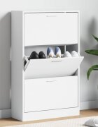 vidaXL Шкаф за обувки бял гланц 63x24x103 см инженерно дърво