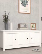vidaXL Шкаф за обувки бяла 110x38x455 см бор масив