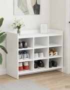 vidaXL Шкаф за обувки Бяло 85 x 395 x 70 см Инженерна дървесина