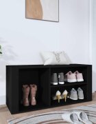 vidaXL Шкаф за обувки черен 100x35x45 см инженерно дърво