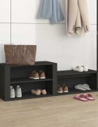 vidaXL Шкаф за обувки черен 150x35x45 см инженерно дърво