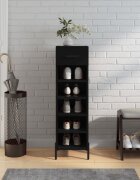 vidaXL Шкаф за обувки черен 30x35x105 см инженерно дърво
